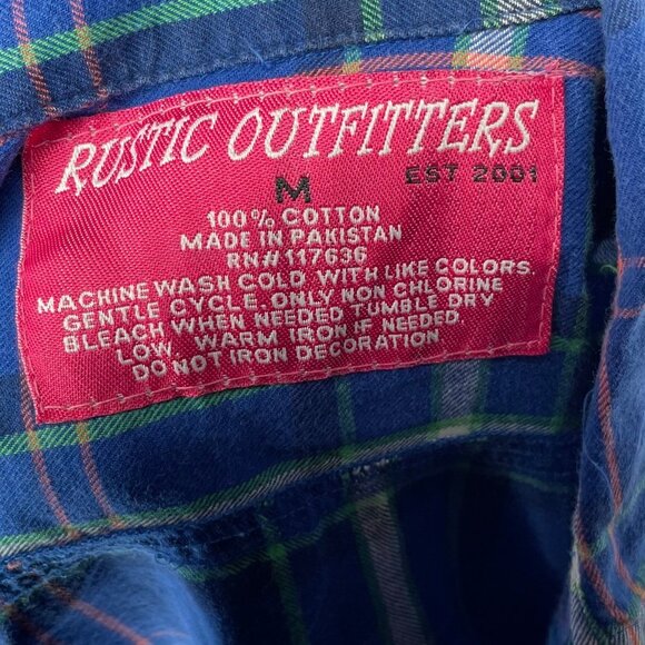 Rustic Outfitters Vintage Women's tartan Plaid Snap Button Shirt Sz Med Normcore - Picture 4 of 6